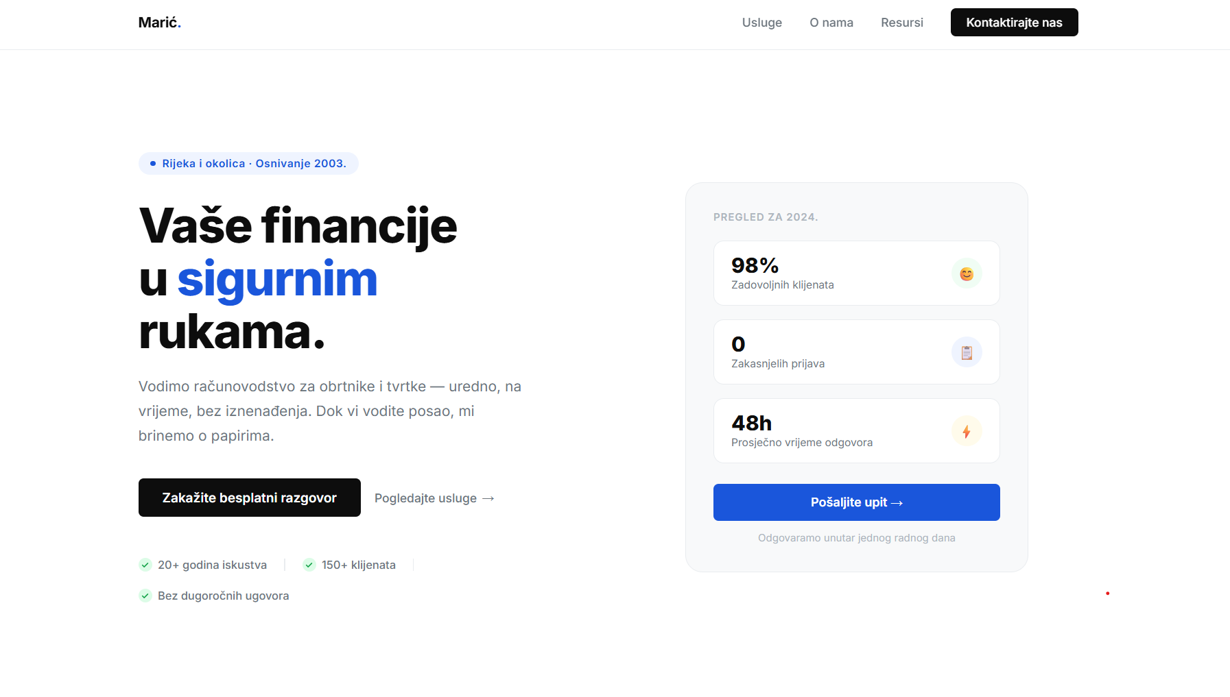 Web stranica nakon redizajna