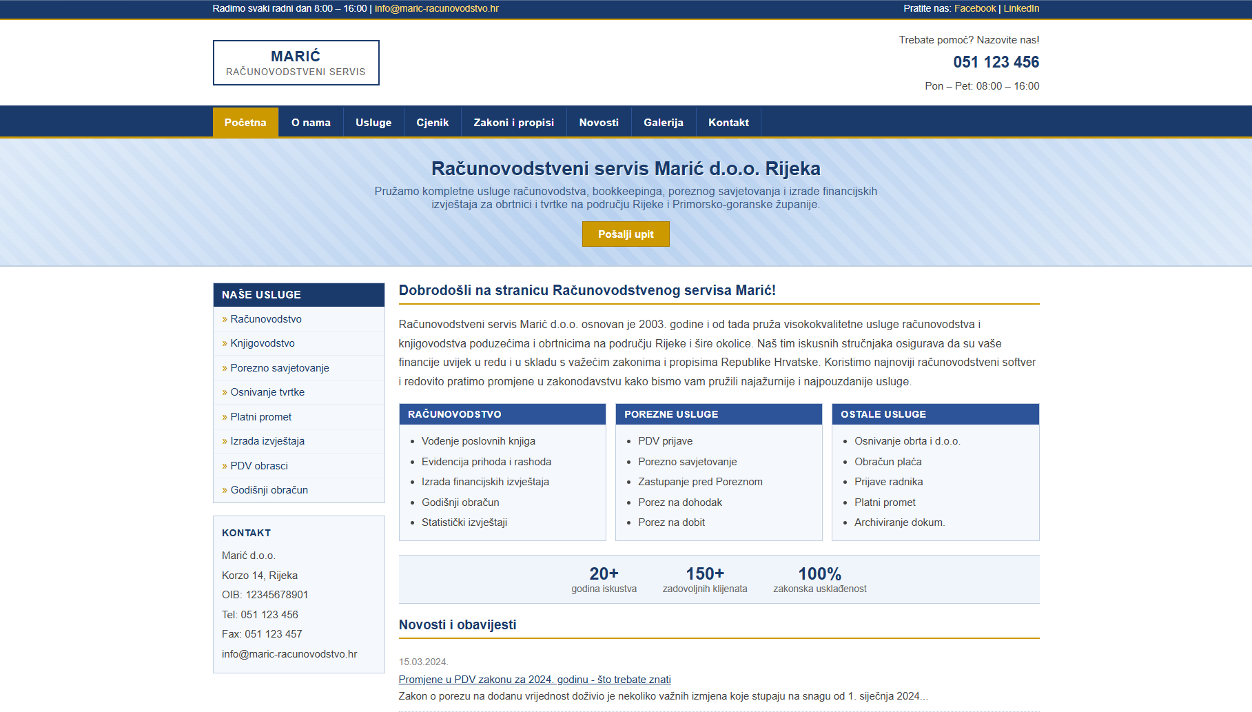 Web stranica prije redizajna